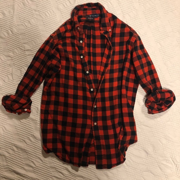 Polo Ralph Lauren Red and Black Designer Flannel - Picture 2 of 4
